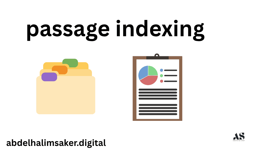 Diagram showing a web page segmented into passages with one highlighted for indexing.